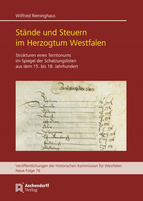 Buchcover ‚Stände und Steuern im Herzogtum Westfalen‘
