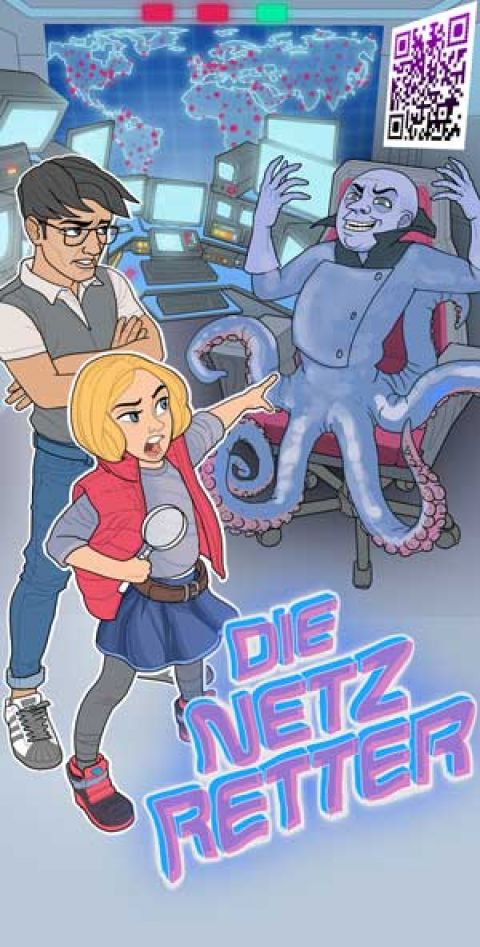 Achja Theater: Die Netzretter (Illustration: Harald Ardeias)