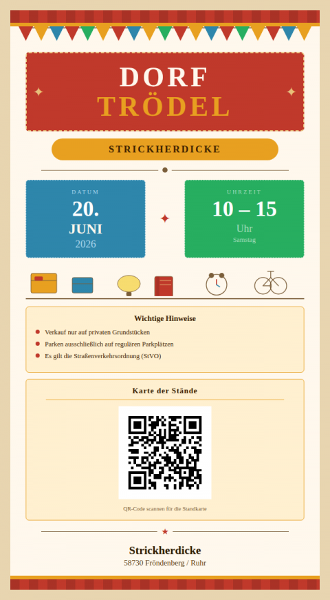 Flyer Dorftrödel Strickherdicke 26