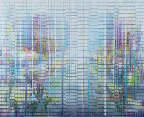 Driss Ouadahi, Mosaik, 2021, Öl auf Leinwand, 180 x 120 cm, © VG Bild-Kunst, Bonn 2026