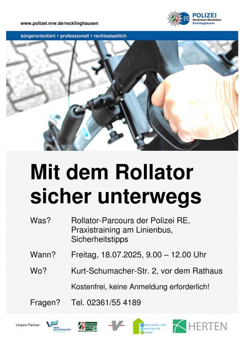 Sicher unterwegs mit dem Rollator